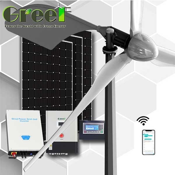 1KW 2KW Ev / Çiftlik İçin Izgara Enerjisinde Yatay Eksenli Rüzgar Türbini