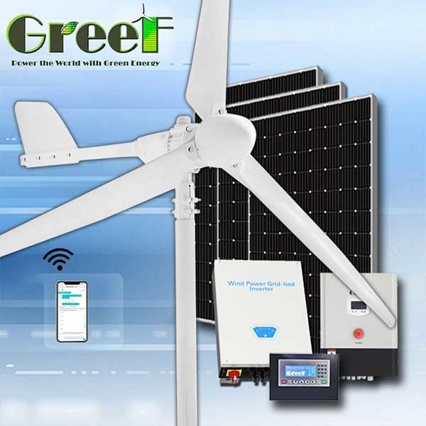 Ev Elektriği İçin 2KW Mini Açık / Kapalı Izgara Solar Hibrit Rüzgar Jeneratörü Türbini