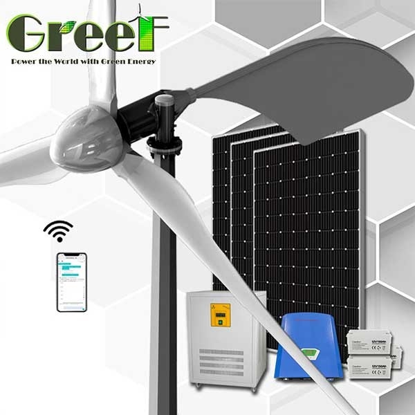 Ev Çiftliği İçin Açık / Kapalı Izgara Enerjisi Yatay Eksenli Rüzgar Türbini 1KW 5KW