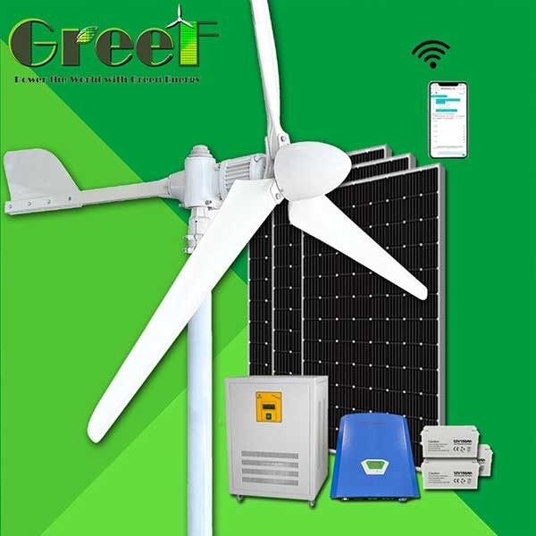 1KW 2KW Ev / Çiftlik İçin Izgara Enerjisinde Yatay Eksenli Rüzgar Türbini