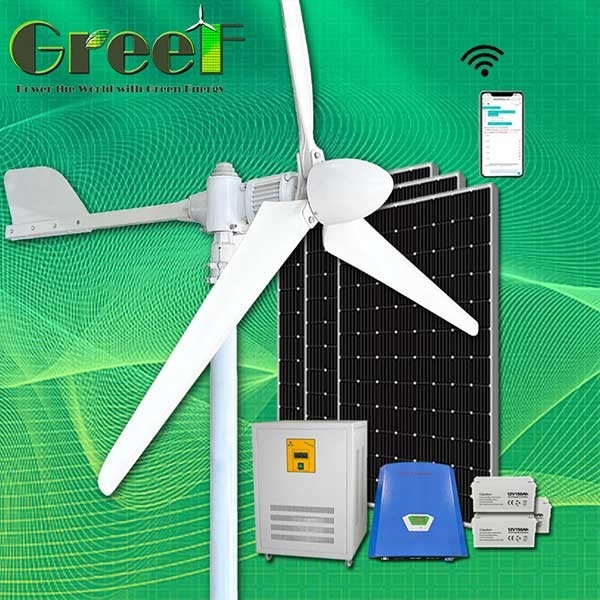 Çatı Kurulumu Rüzgar Hızı Izgara Kravat Güneş Hibrit Rüzgar Türbini Sistemi 2KW