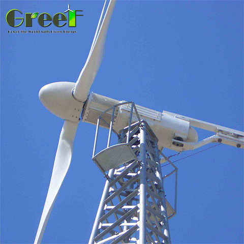 5-30kW nominal güç ve 2.5m/s kesme rüzgar hızı ile yatay rüzgar türbini