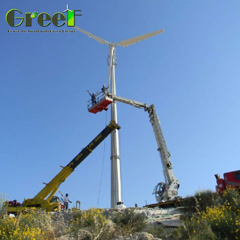 Aktif Yaw Sistemi IP54 Koruma Düşük Bakım Enerji Üretimi için Yatay Eksen Rüzgar Jeneratörü