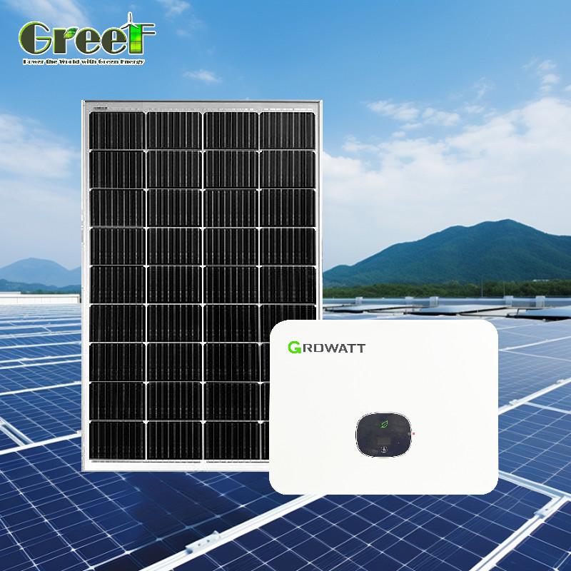 LCD Ekran 5kW PV Güneş Sistemi 5000W Yük Gücü Uzak Kumandalı Hibrit Güneş Sistemi