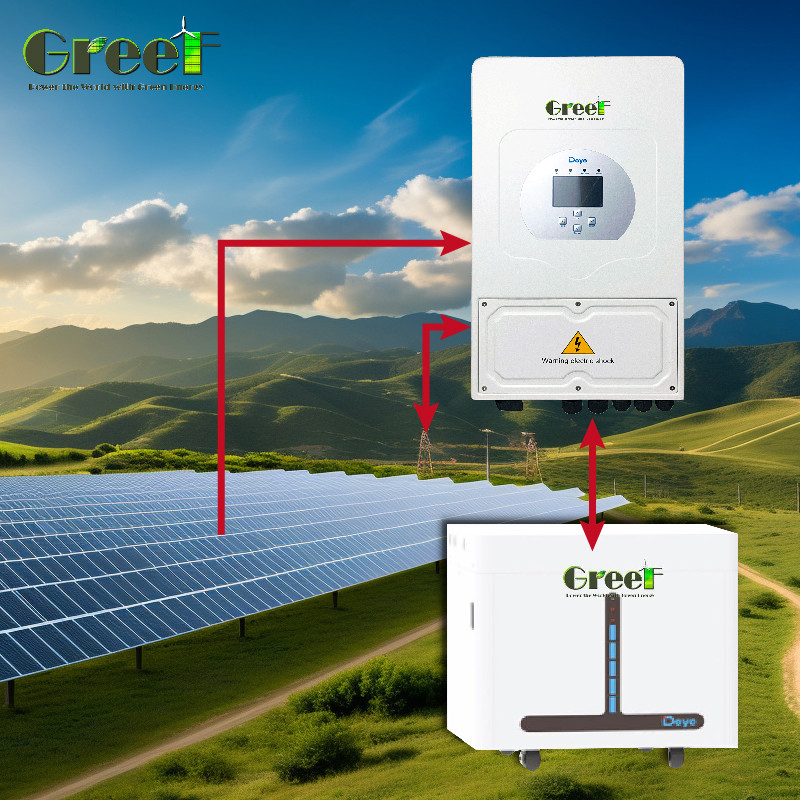 Yedek fonksiyonlu güç hibrit güç jeneratörü LCD ekran 8Kw-10Kw Güneş Sistemi