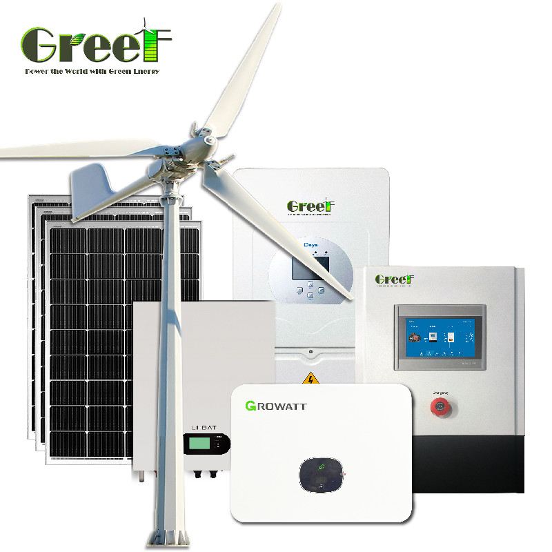 LCD Saf Sinüs Dalgası Güneş ve Rüzgar Hibrit Güç Jeneratörü 110v ve 220v çıkış voltajı ile