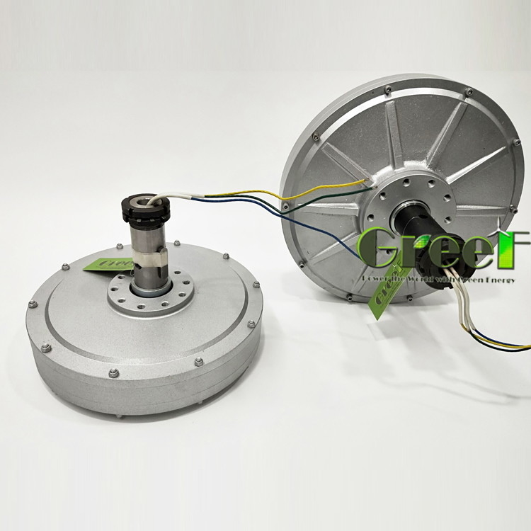 Disk çekirdeksiz dikey kalıcı mıknatıs jeneratörü düşük rpm 500w-30kw