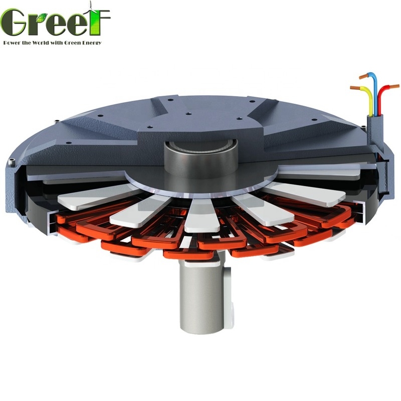 2kw Çekirdeksiz Disk Kalıcı Mıknatıslı Jeneratör 3 Fazlı Elektrik Üretimi