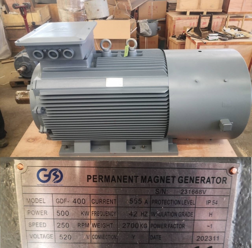 3 Fazlı 220V 380V Rüzgar Türbini için Düşük Hızlı PM Jeneratörü 50KW 200KW