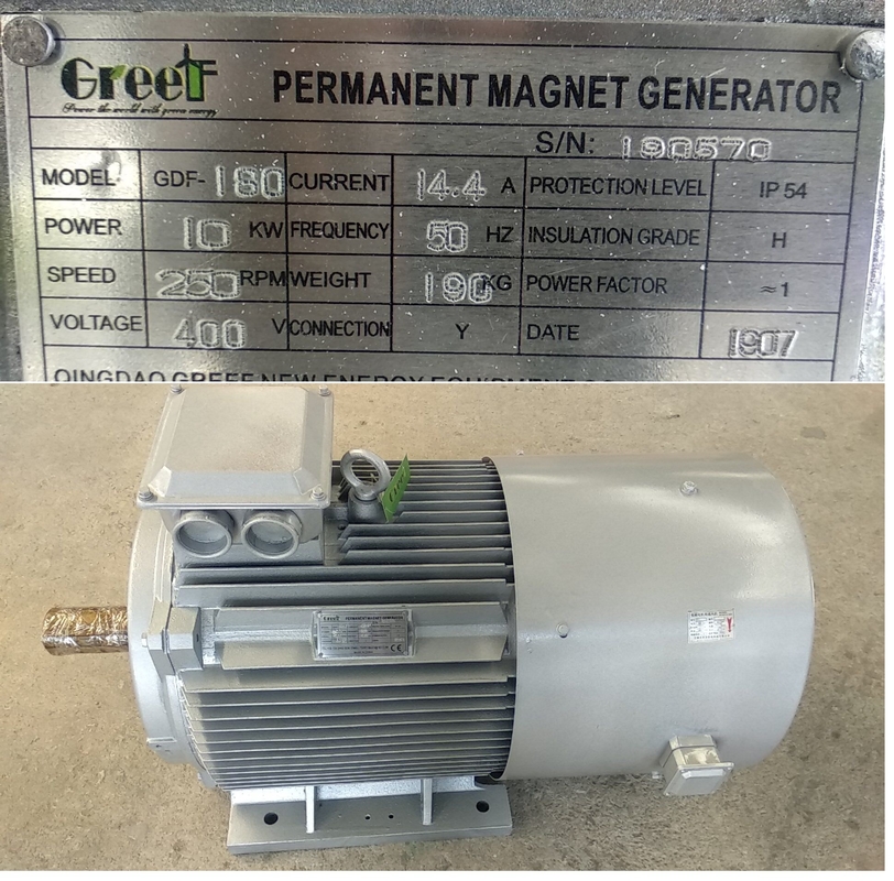 3 Fazlı 220V 380V Rüzgar Türbini için Düşük Hızlı PM Jeneratörü 50KW 200KW