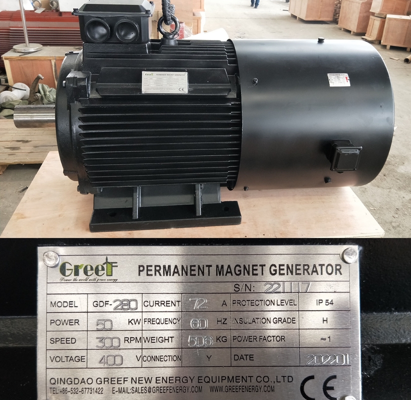 3 Fazlı 220V 380V Rüzgar Türbini için Düşük Hızlı PM Jeneratörü 50KW 200KW