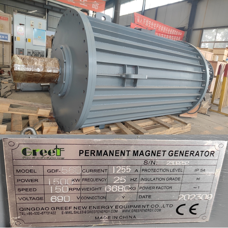 3 Fazlı 220V 380V Rüzgar Türbini için Düşük Hızlı PM Jeneratörü 50KW 200KW