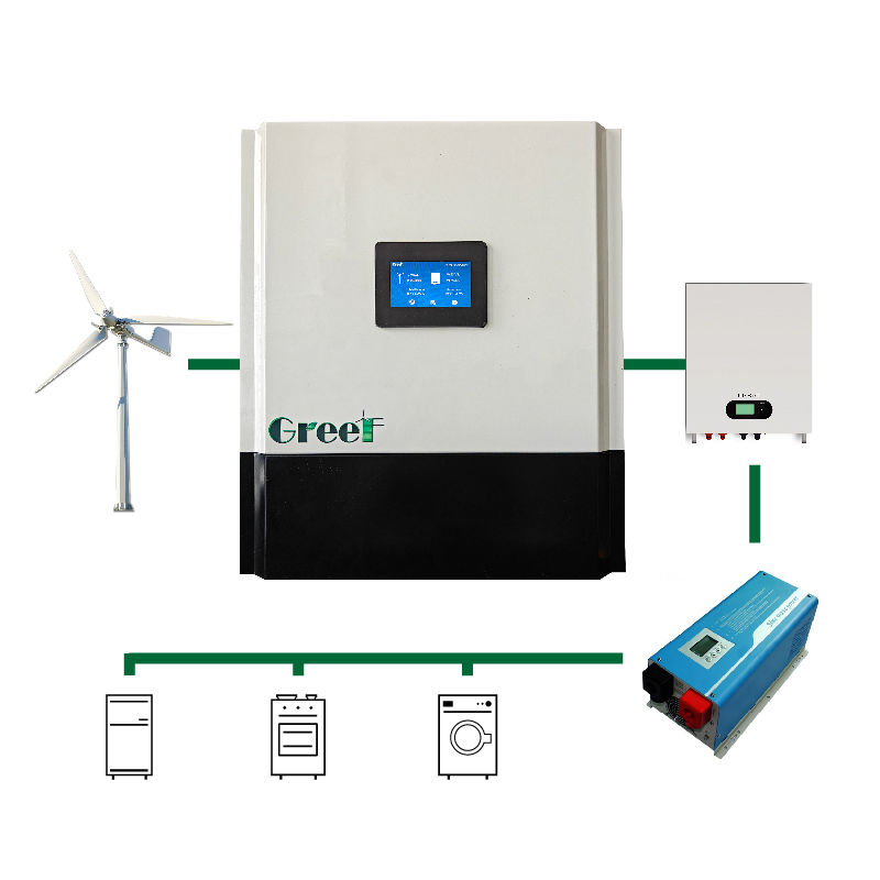 Rüzgar türbini veya PMG sistemi için LCD ekran şebeke kontrolörü, nominal çıkış akımı 100A/200A/80A/150A ve çevre sıcaklığı -25°C-50°C