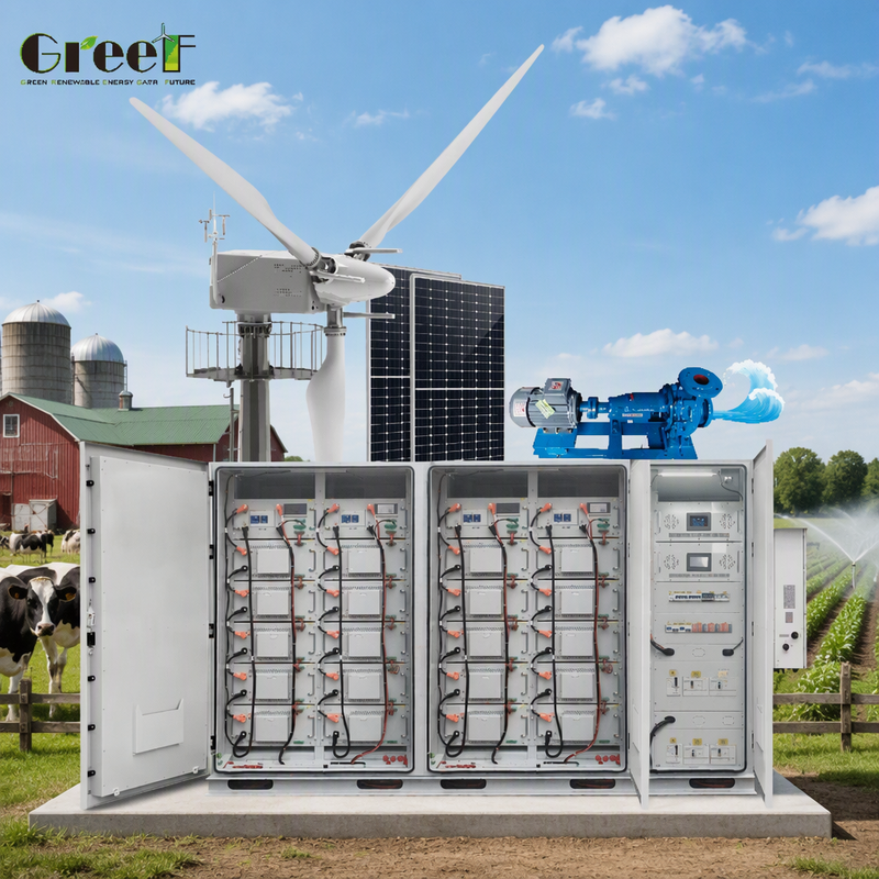 Rüzgar İzleyici Denetleyicisi ve Rüzgar Güneş Hibrit Sistemi için Inverter Verimliliği% 98.3 ile 100-3000kW Hibrit Güneş Sistemi