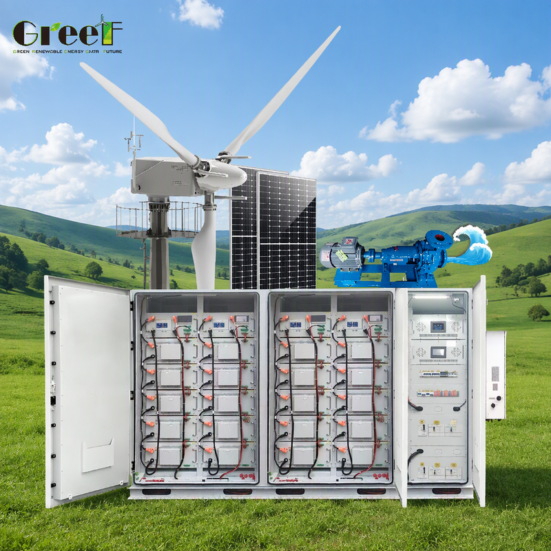 100-3000kW Kapasiteli Hibrit Güneş Sistemi ve LiFePO4 Lityum Pil ve IP65 Koruma Derecesi ile Rüzgar Güneş Hibrit Sistemi