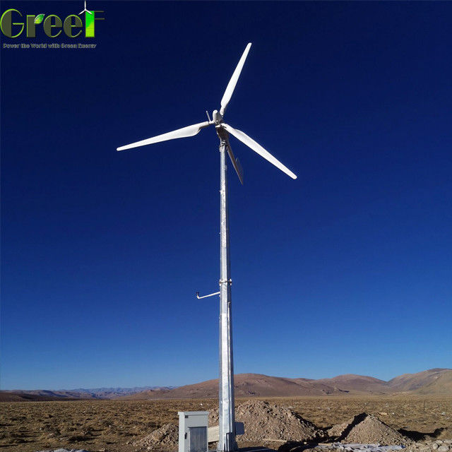 LiFePO4 pilli güneş hibrit sistemi için santrifugal pitch kontrol rüzgar türbini SWT 5kw 10kw